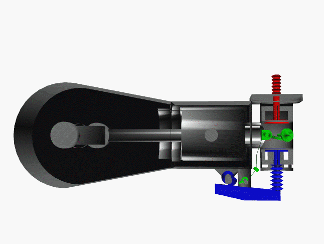 Animierte Grafik des Ottomotors mit Schnüffelventil